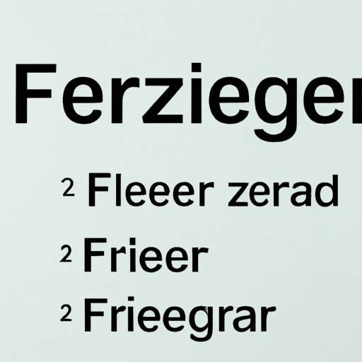 A Comprehensive Guide to Spelling Freezer