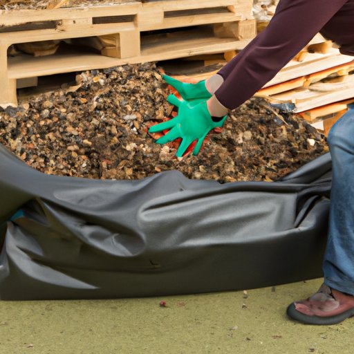 Unpacking the Contents of a Pallet of Bags of Mulch