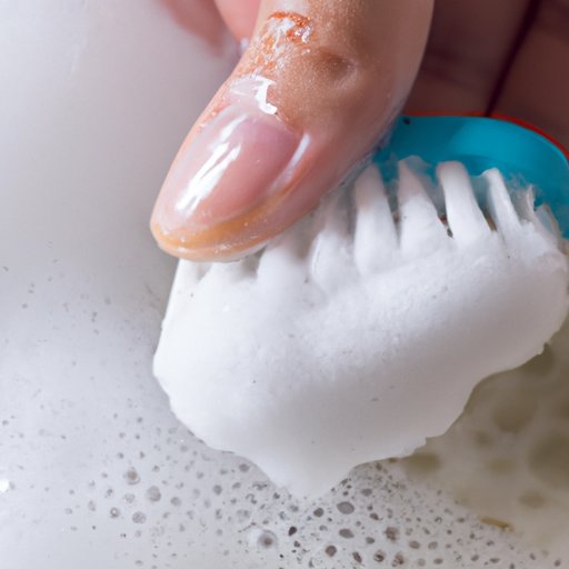 Apply a Small Amount of Soap or Cleanser to the Brush