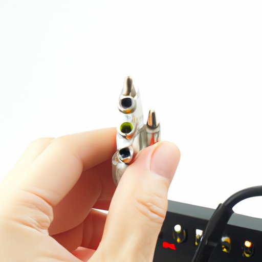 Connect with an audio splitter