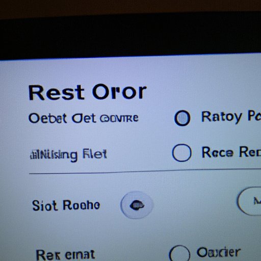 Using the Reset Option in Settings
