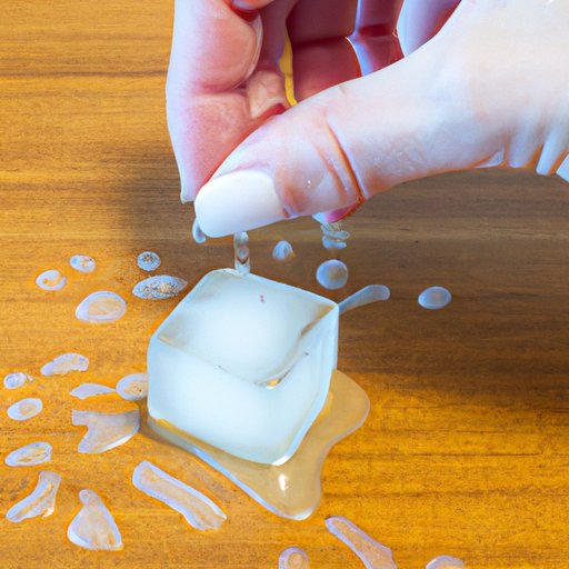 Rubbing an Ice Cube over the Stain