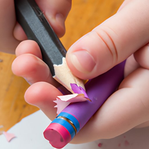 Using a Blunt Knife to Scrape off Crayon