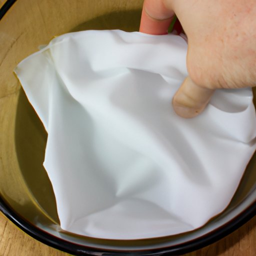 Step 5: Soak the fabric in a mixture of white vinegar and water