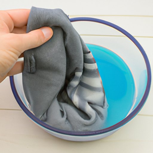 Step 2: Put the fabric in cold water and use a mild detergent
