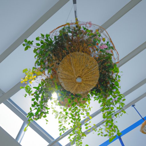 Employ a Basket Planter to Hang from the Ceiling