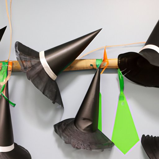 Decorate with Ribbon and Glue for Hanging Witch Hats