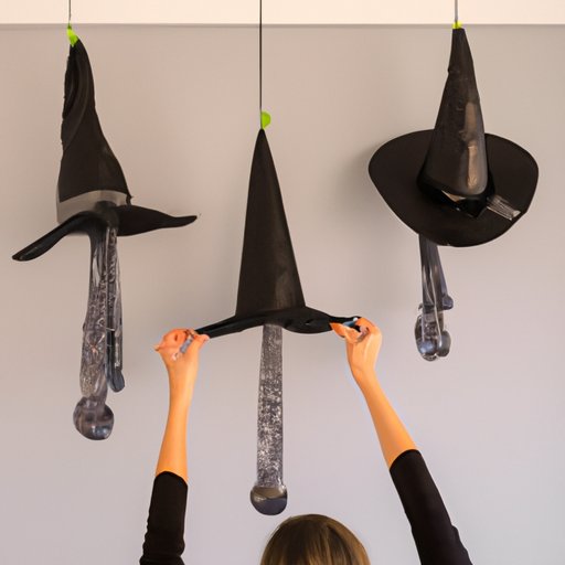 Hang Witch Hats Using Fishing Line