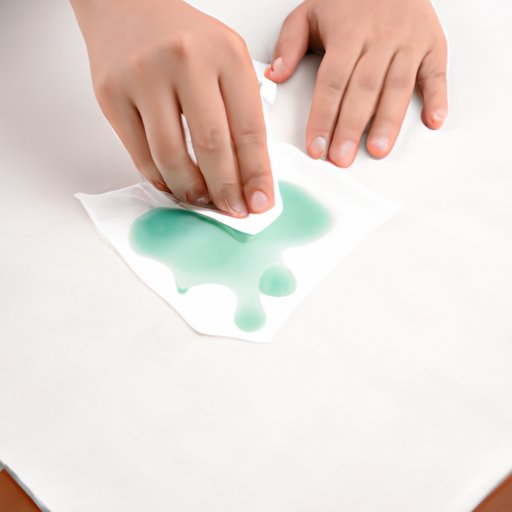 Blotting the Stain with Rubbing Alcohol