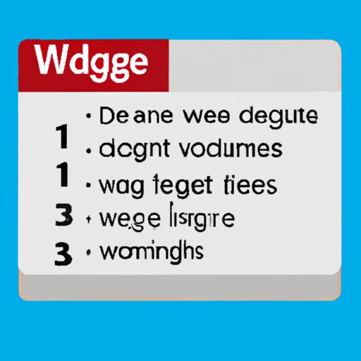 Reduce the Number of Widgets