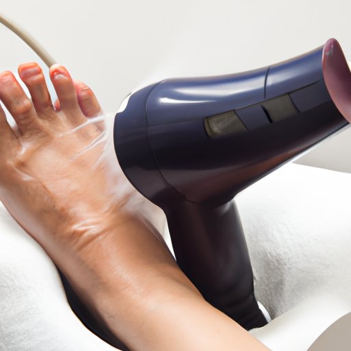 Heat Up the Toe Area with a Hair Dryer