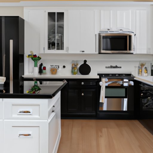 The Perfect Color Combination: Black Appliances and White Cabinets