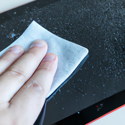 Wiping the Screen with a Damp Cloth