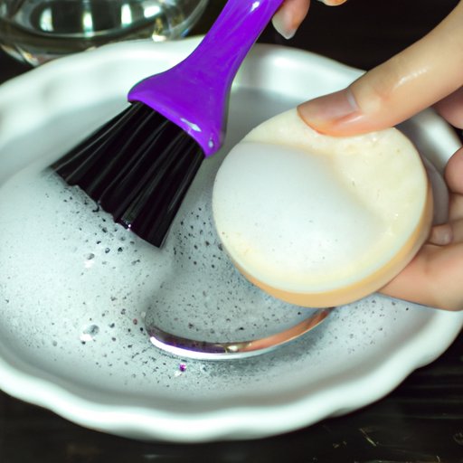 Cleaning Makeup Brushes with Dish Soap