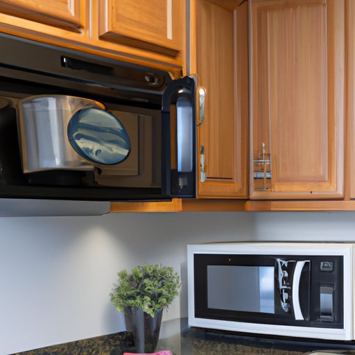 Maximizing Counter Space in a Small Kitchen by Hanging a Microwave Above the Stove